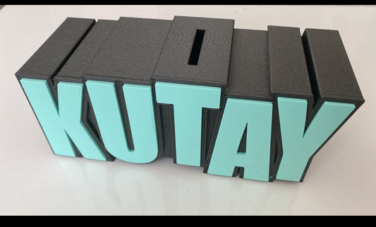 Personalized 3D Printed Name Piggy Bank