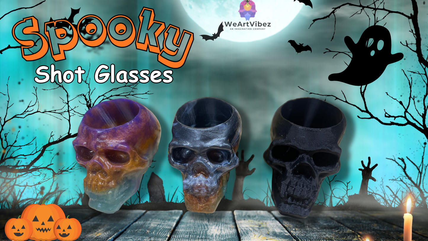 "Sculpted Skull Shot Glasses: Raise the Spirits and Sip in Style!"